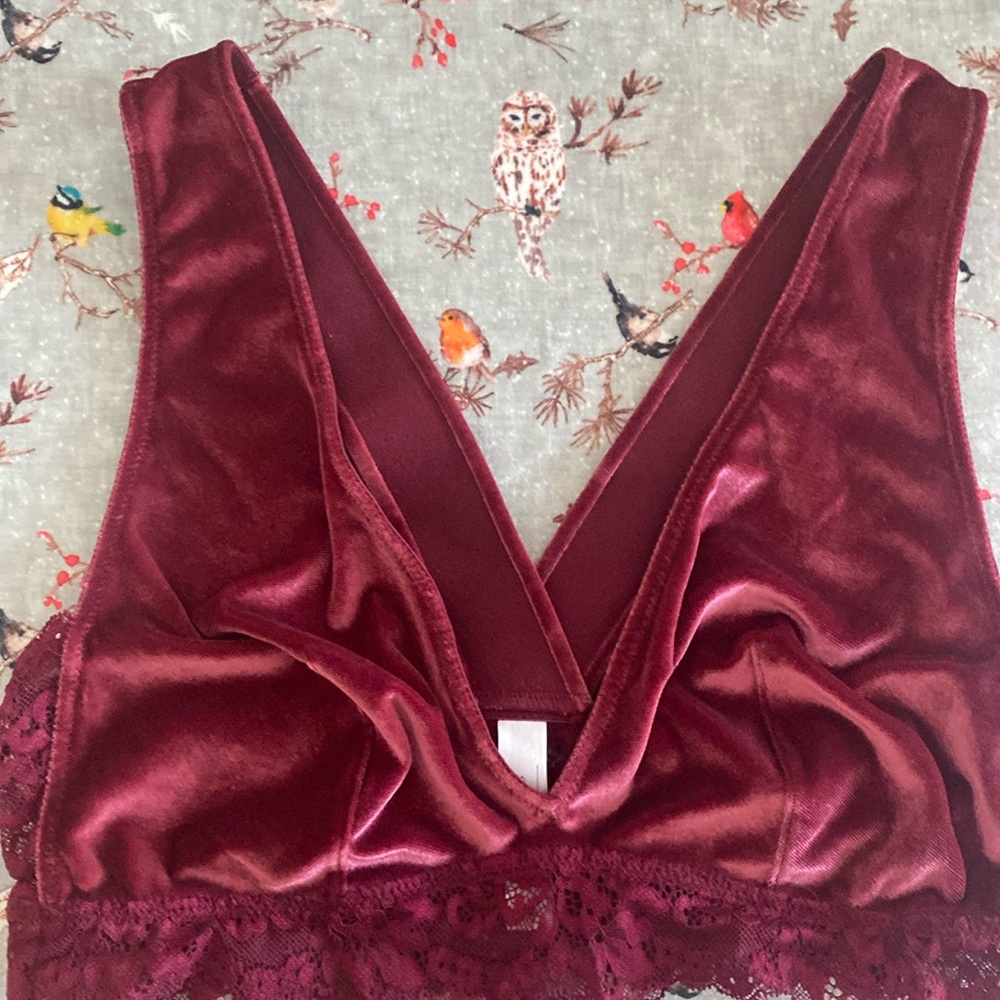 Auden velvet bralette, size M, like new